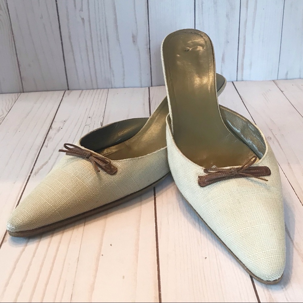 KATE SPADE Vintage Pointed Toe Kitten Heel Mule